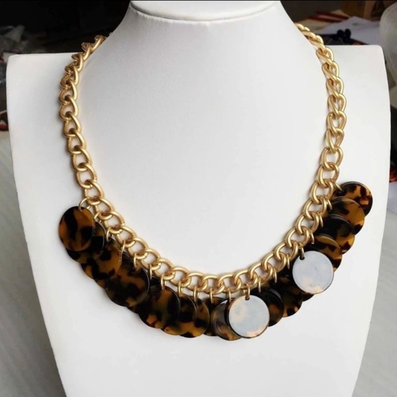 NEW!! Tortoise Shell Statement Necklace - Picture 1 of 5
